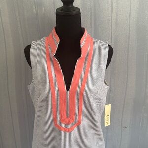 New with tags Eliza J blue and white seersucker shift dress. $118 retail